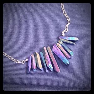 Iridescent Rainbow Stones Necklace